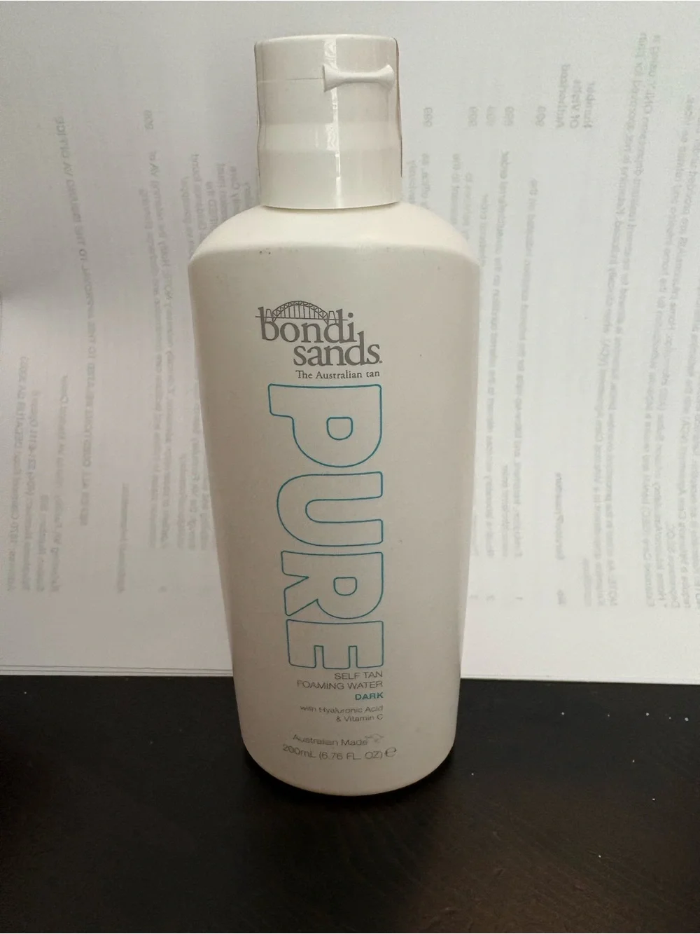 Bondi Sands PURE Self Tan Foam - White bottle with teal lettering